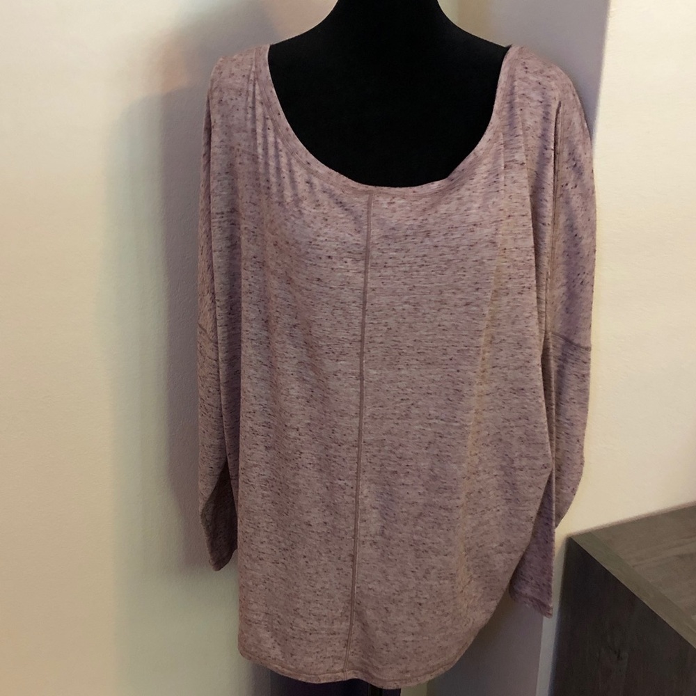 Athleta Heathered Mauve Long Sleeve Top